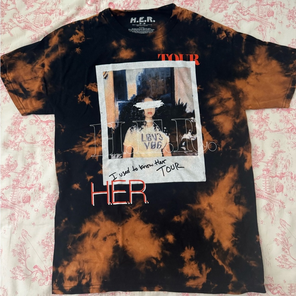 Black and Orange Tie-Dye Tour Tee